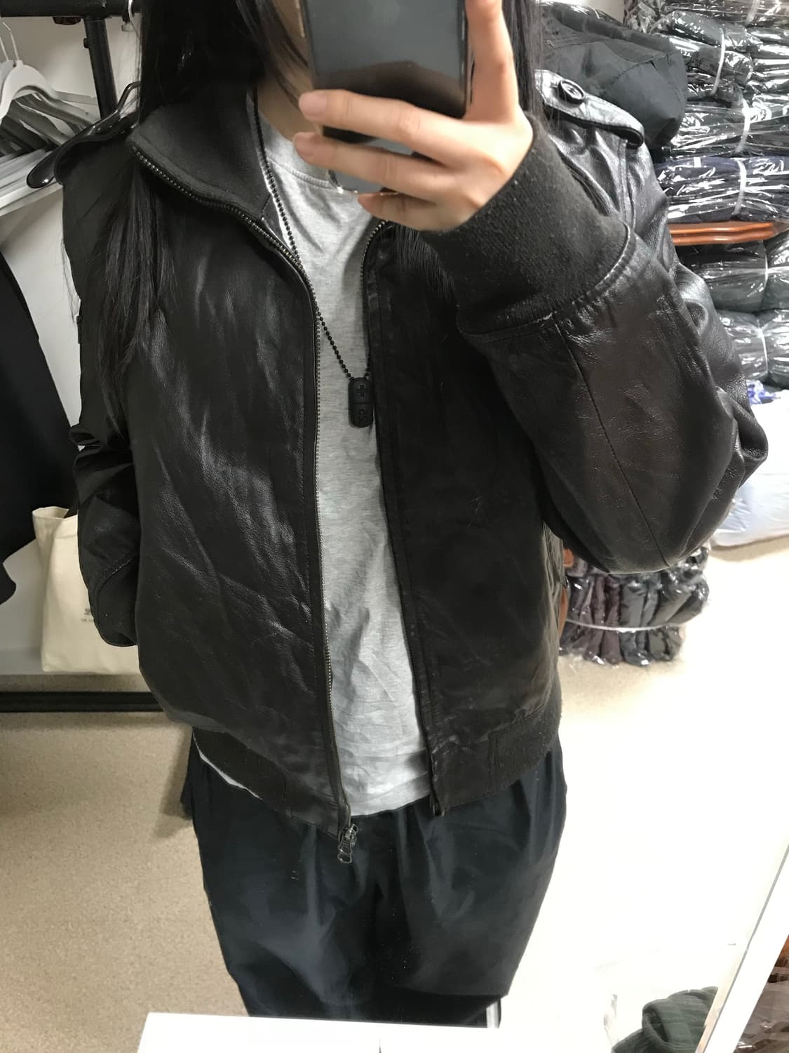 빈티지 브라운 레더자켓  상품이미지4