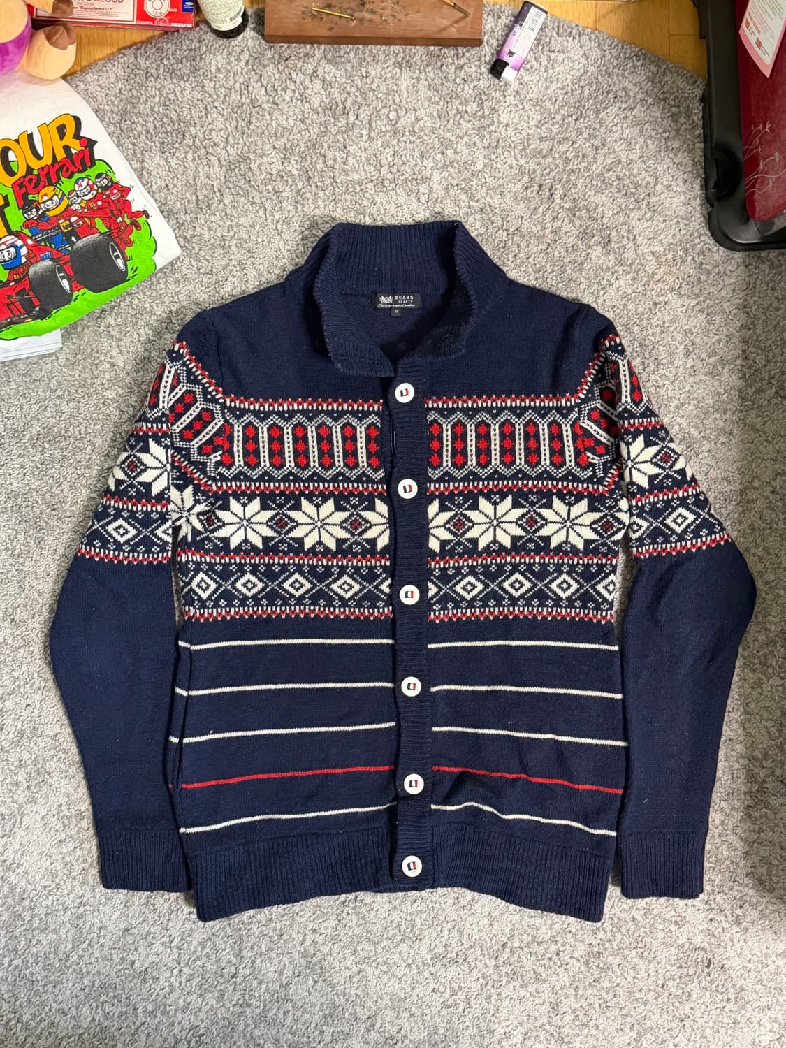 Beams Heart 빔즈하트 노르딕 니트 가디건 상품이미지1