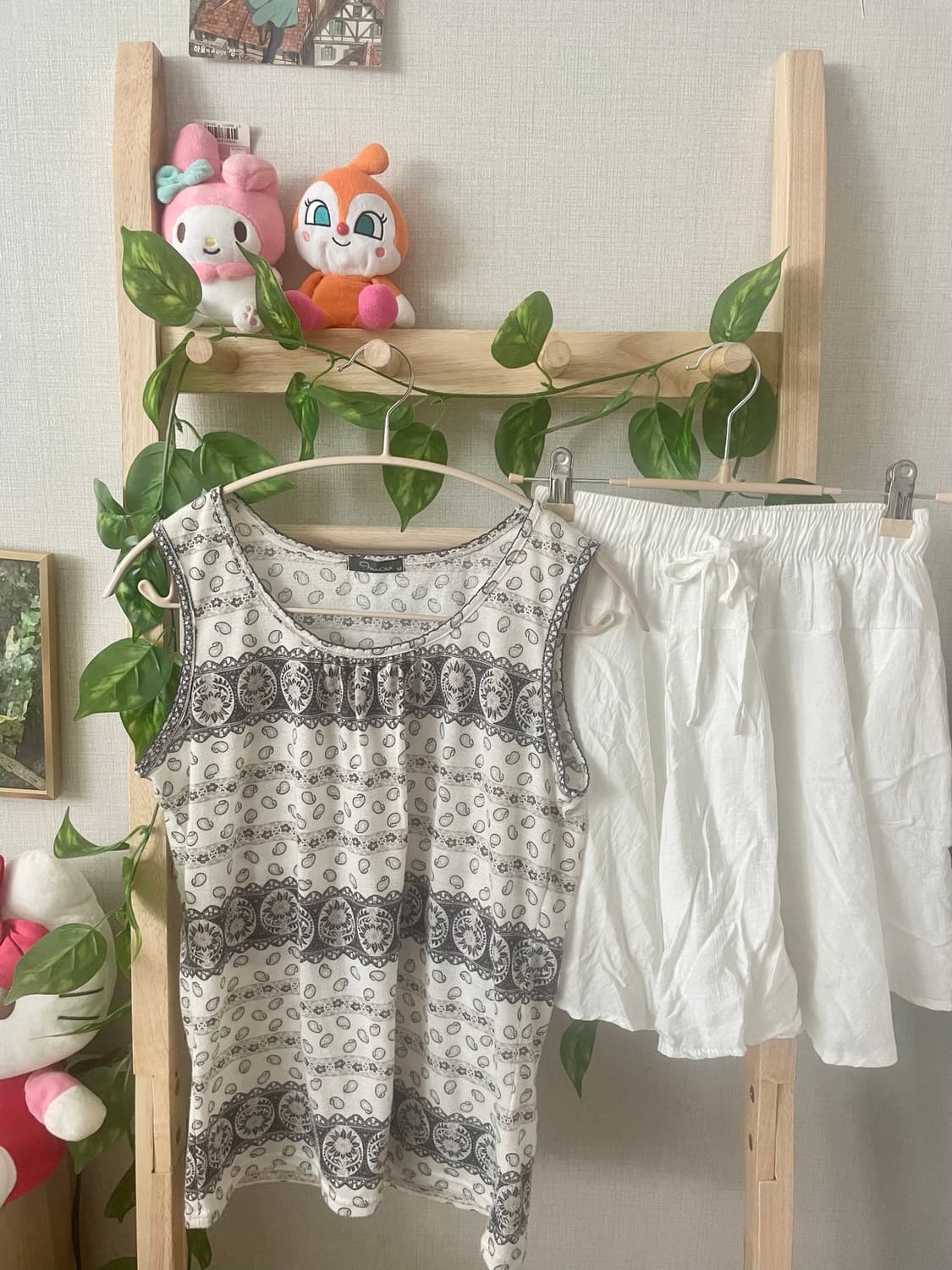 모리걸 빈티지 가디건 슬리브리스 set 💜🤍🫧 상품이미지2