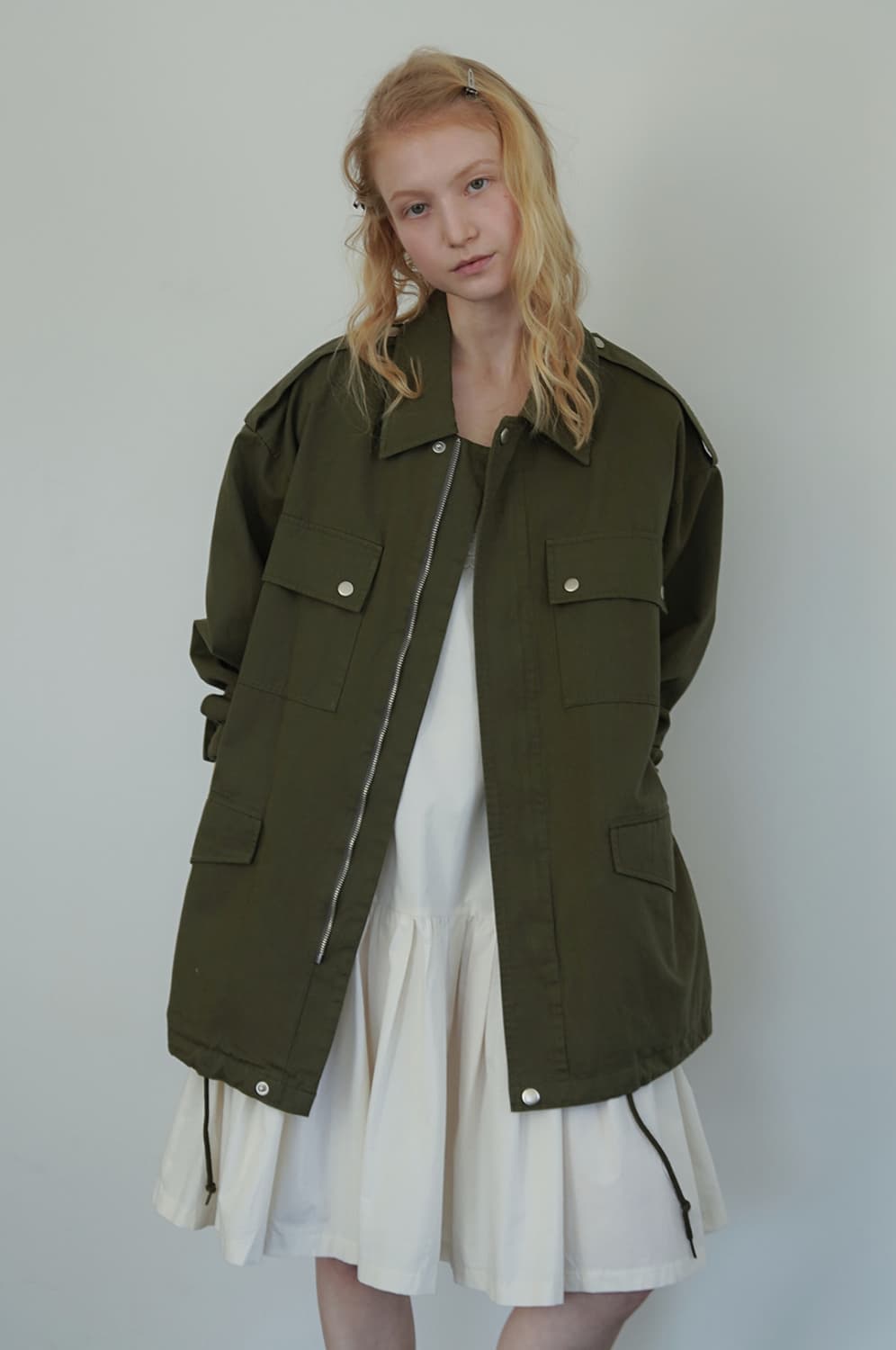 위드아웃썸머 시티 워크 자켓 카키 상품이미지2