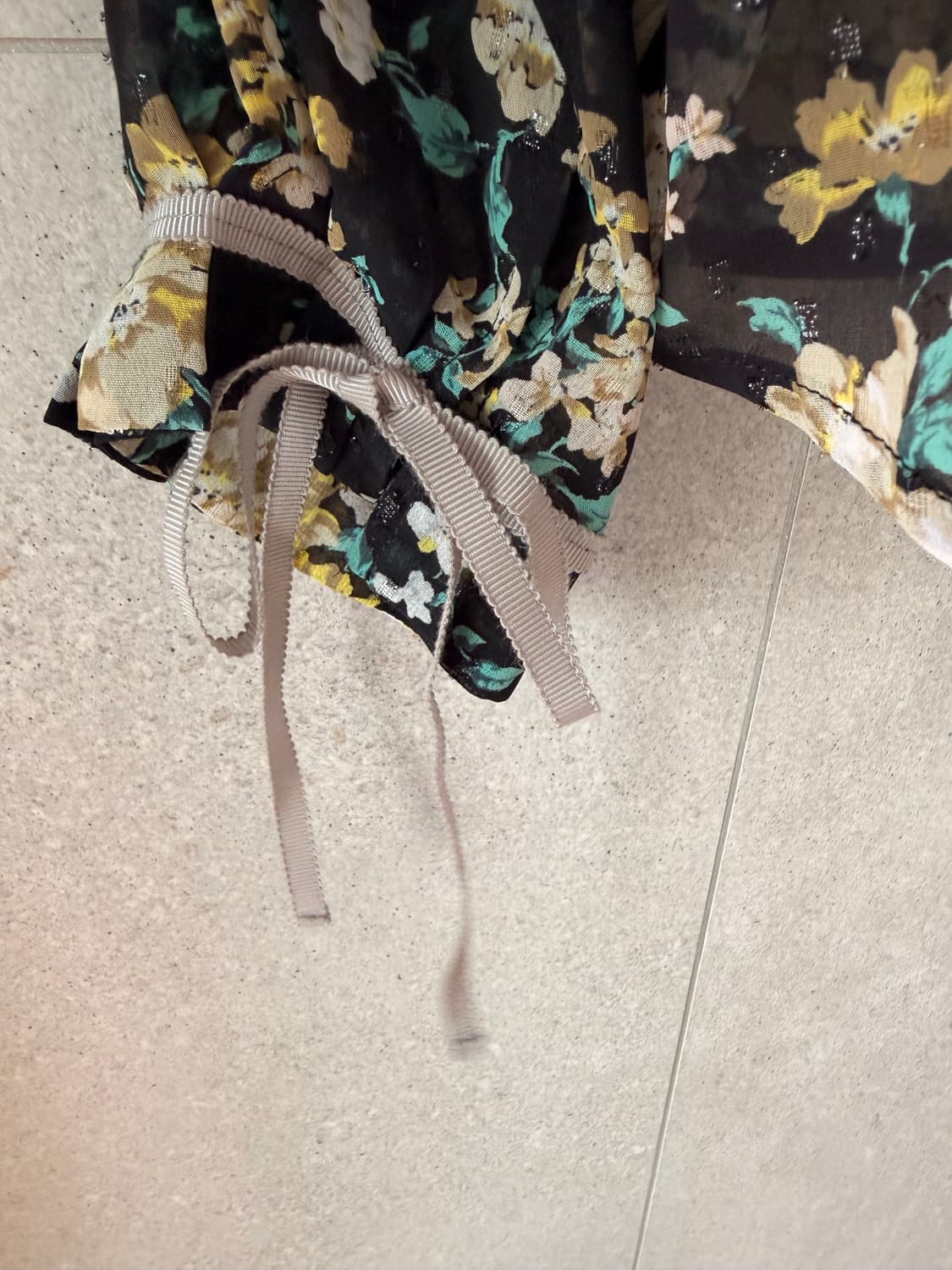 캐서린로즈 블랙 플라워 블라우스 시스루 일본제 상품이미지3