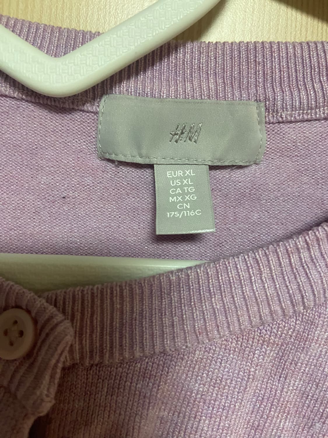 H&M 핑크 라벤더 가디건 XL 상품이미지2