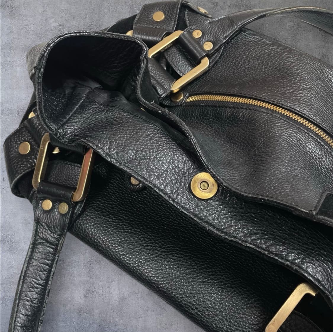 잇미샤 it MICHAA 블랙 빈티지 레더 토트백 상품이미지10