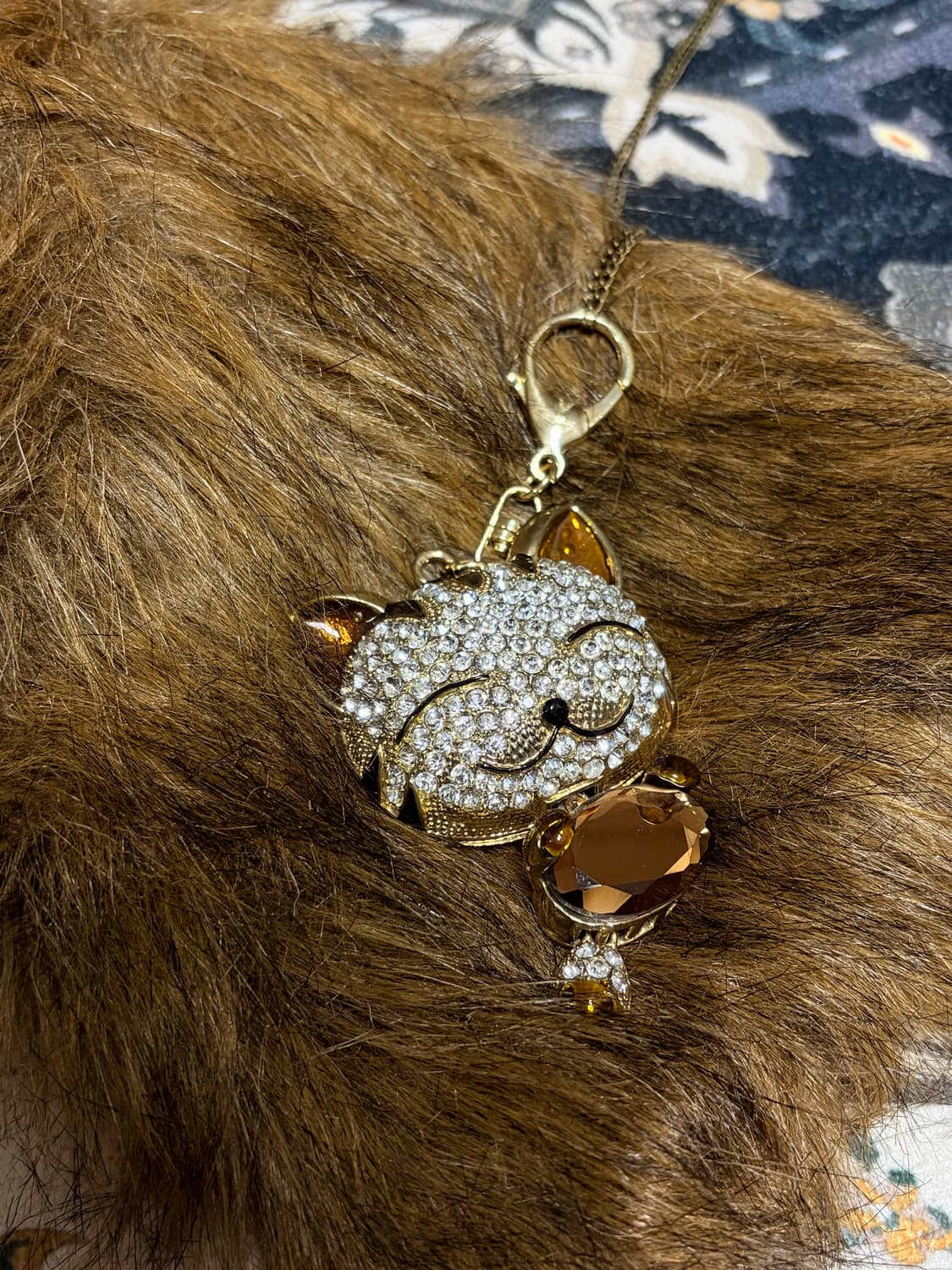 연화 빈티지 고양이 큐빅 목걸이 vintage necklace 상품이미지1