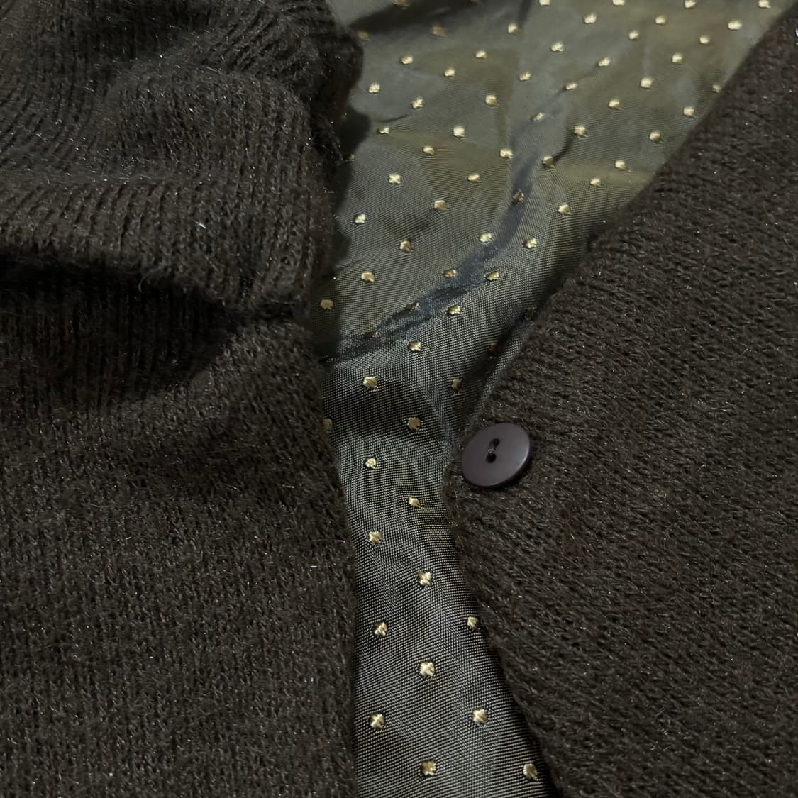 일본빈티지 브라운 니트 도트포인트 아우터 상품이미지4