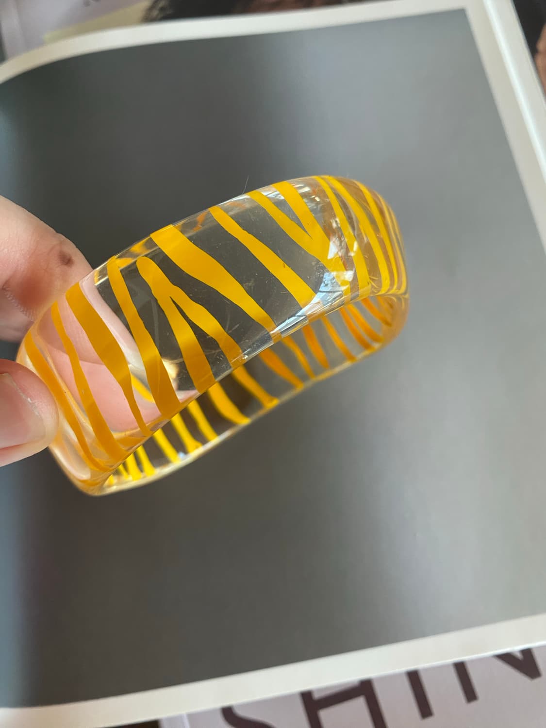 빈티지 지브라 노란 뱅글 팔찌 상품이미지3