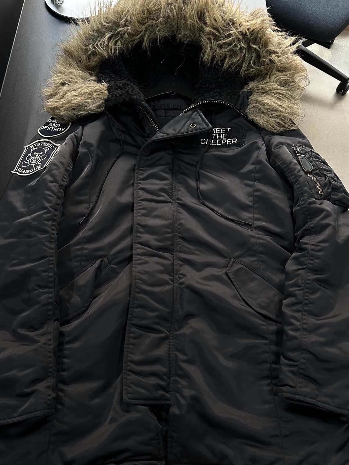 히스테릭글래머 퍽베어 N3b 하이넥 퍼 롱점퍼 상품이미지7