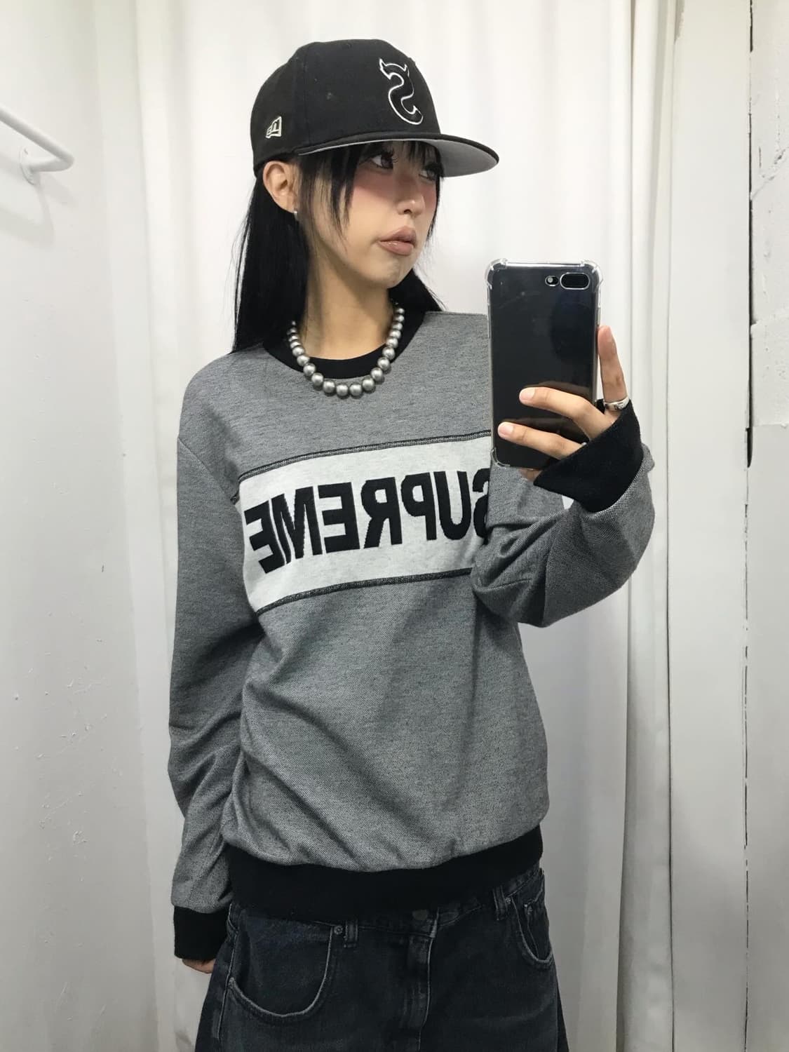 Supreme Tonal Stripe Logo Crewneck 상품이미지6