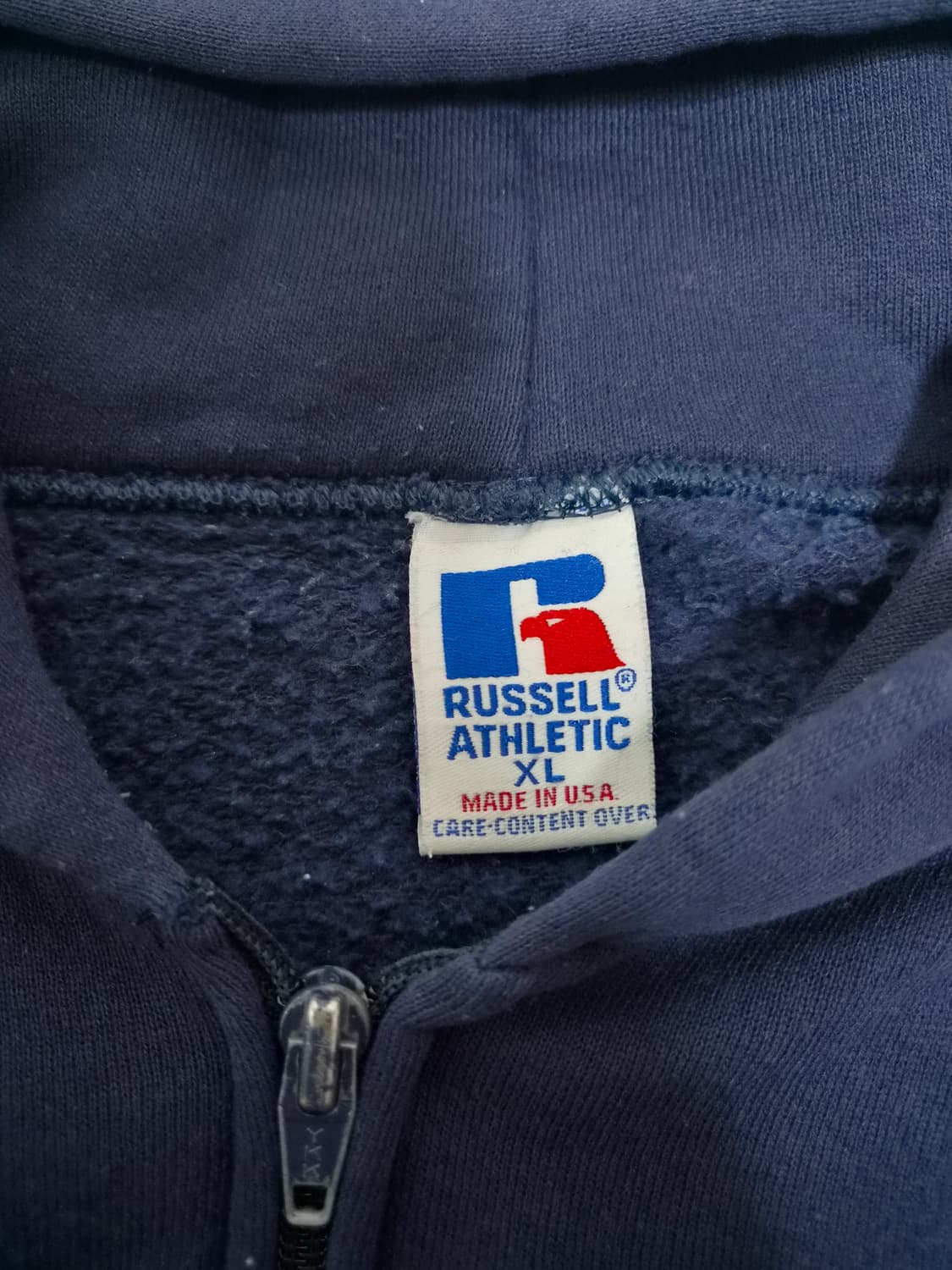 90's Made in USA 러셀 후드집업 네이비 L 상품이미지3
