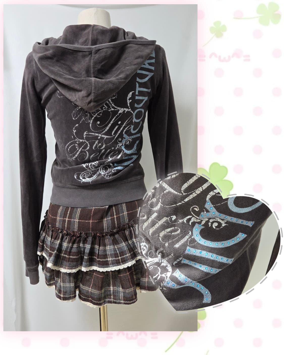 쥬시꾸뛰르 벨벳 후드집업 상품이미지6