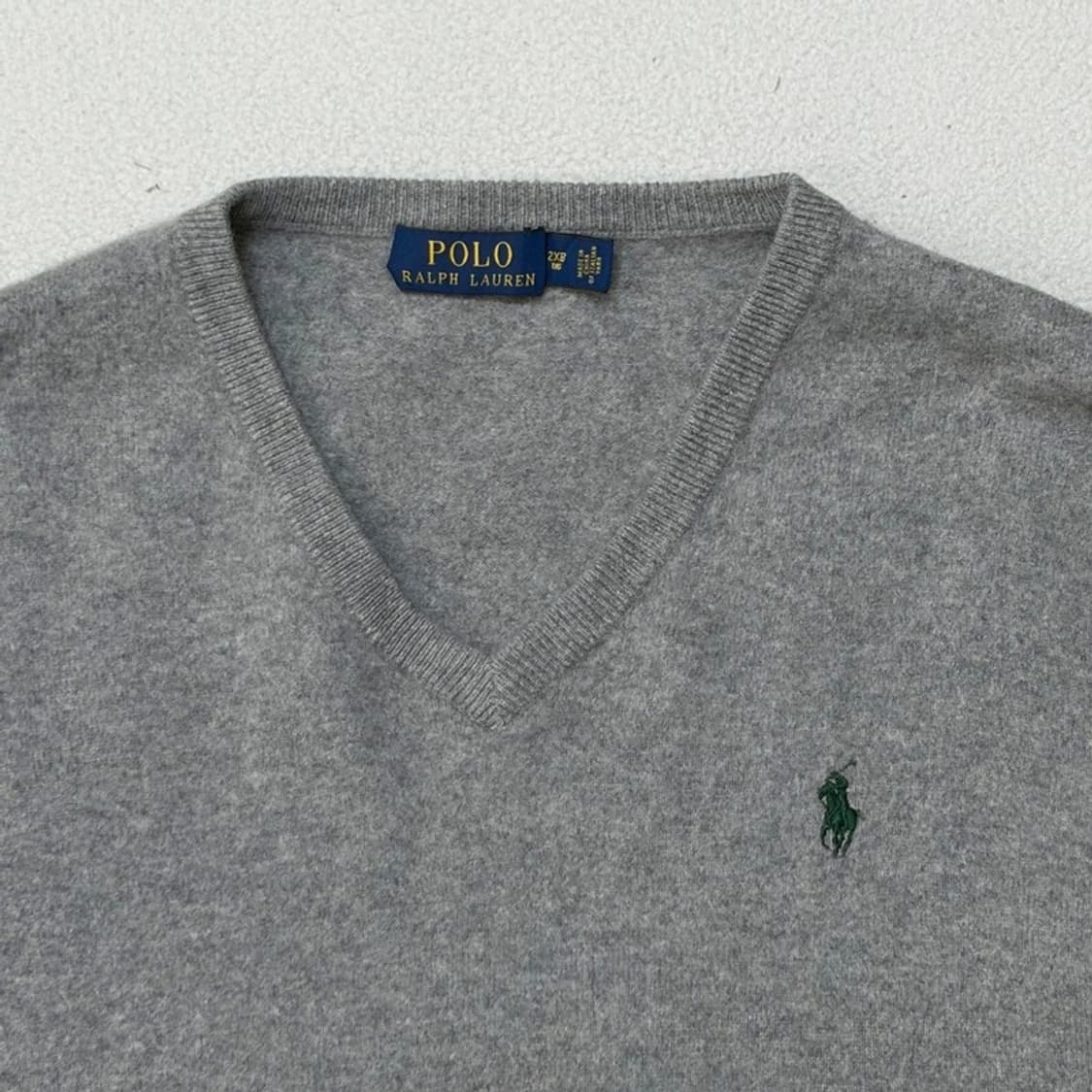 POLO RALPH LAUREN 브이넥 100% 메리노울 니트 2XB 상품이미지3