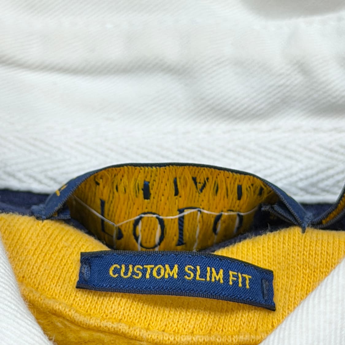 폴로 랄프로렌 스트라이프 단가라 PK 기모 럭비 카라티 긴팔 옐로우 M 상품이미지5