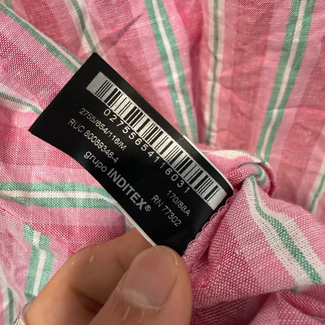 ZARA 자라 스트라이프 크롭 린넨 여성 셔츠 M 상품이미지6
