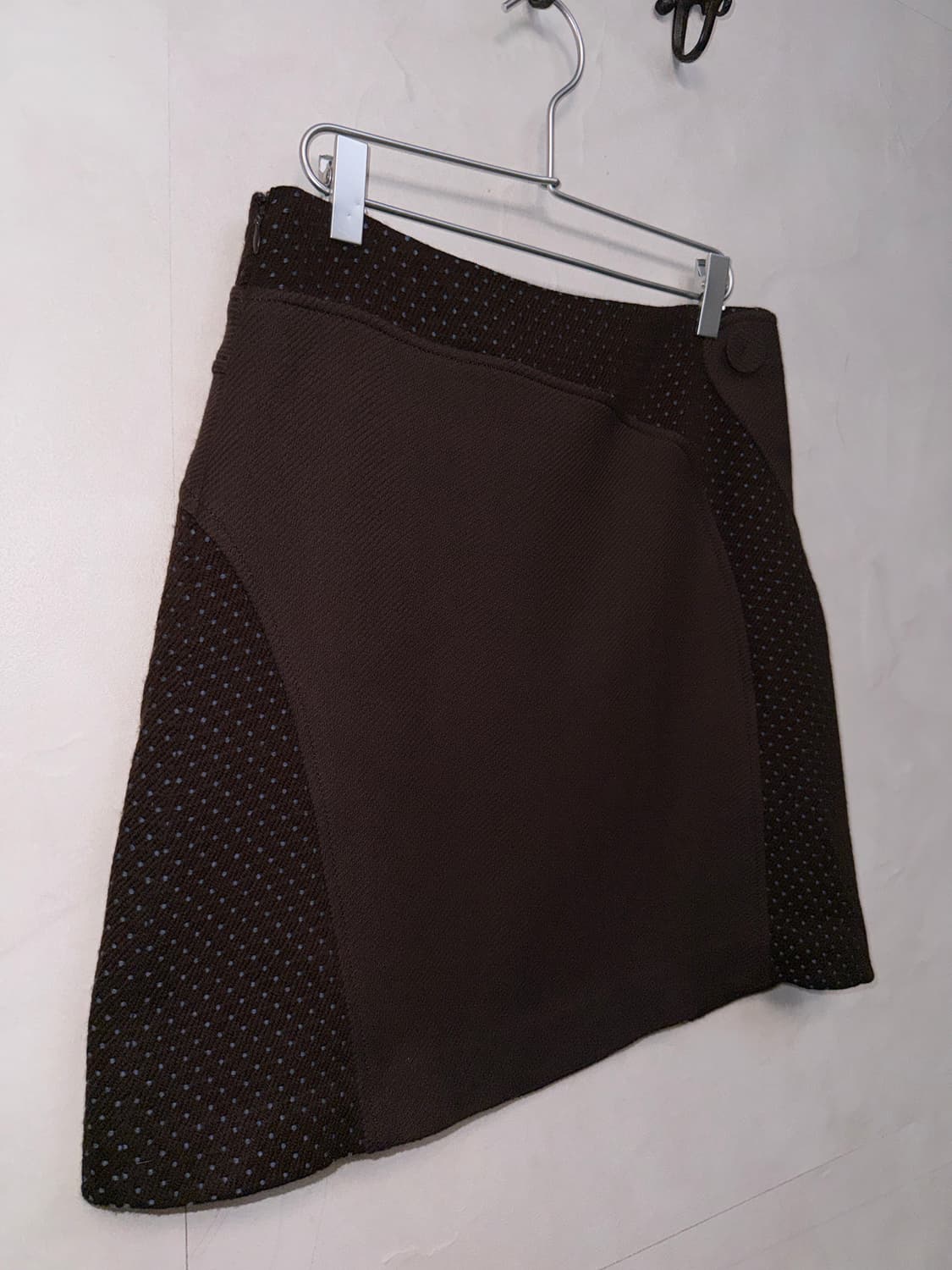 Dark brown wool side dot skirt 상품이미지3