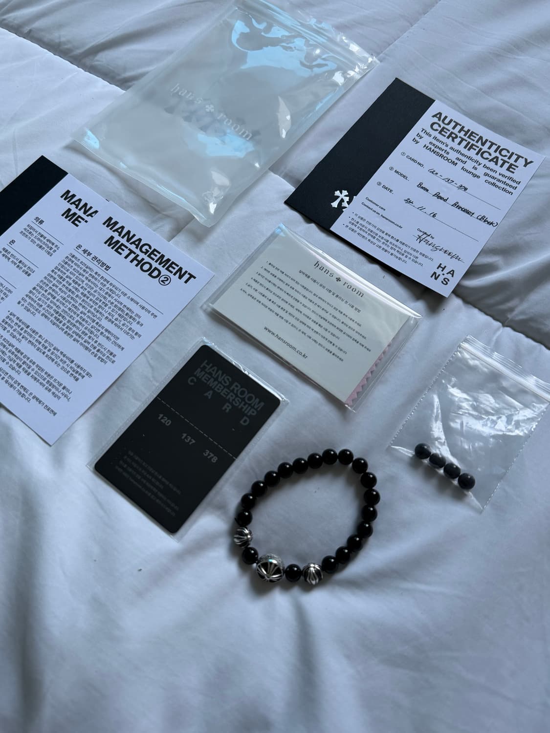 크롬하츠 오닉스 8mm 비즈 팔찌 블랙 상품이미지6