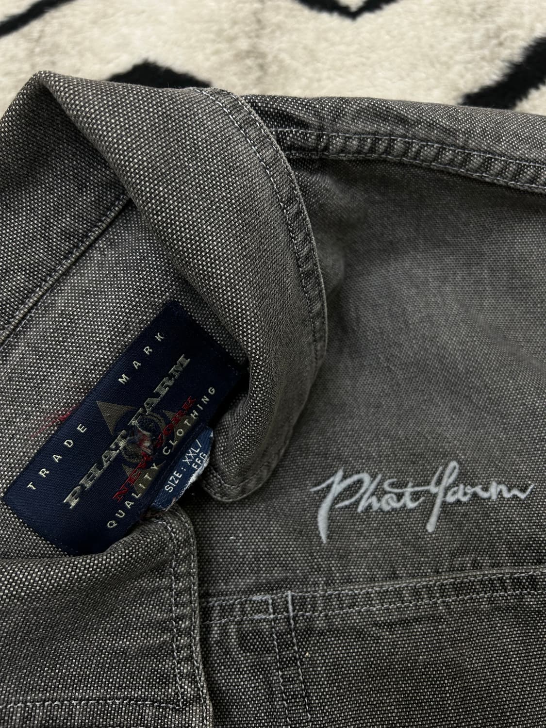 [2XL]Phat Farm 90s 자수 데님 자켓/실버그레이 상품이미지4