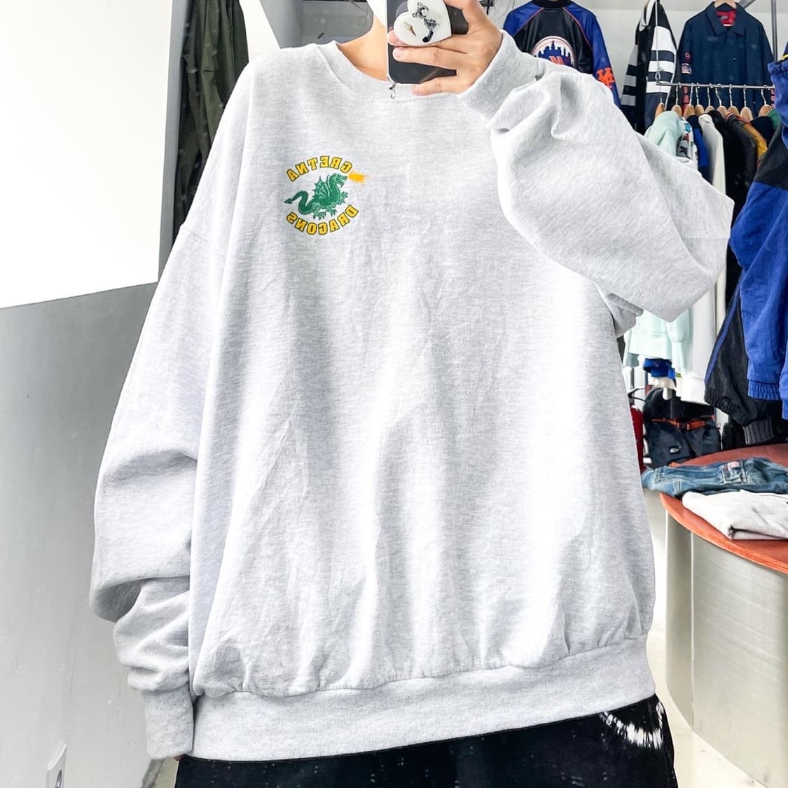 저지스90s U.S.A그레트나드래곤멜란지그레이스웻셔츠 상품이미지2