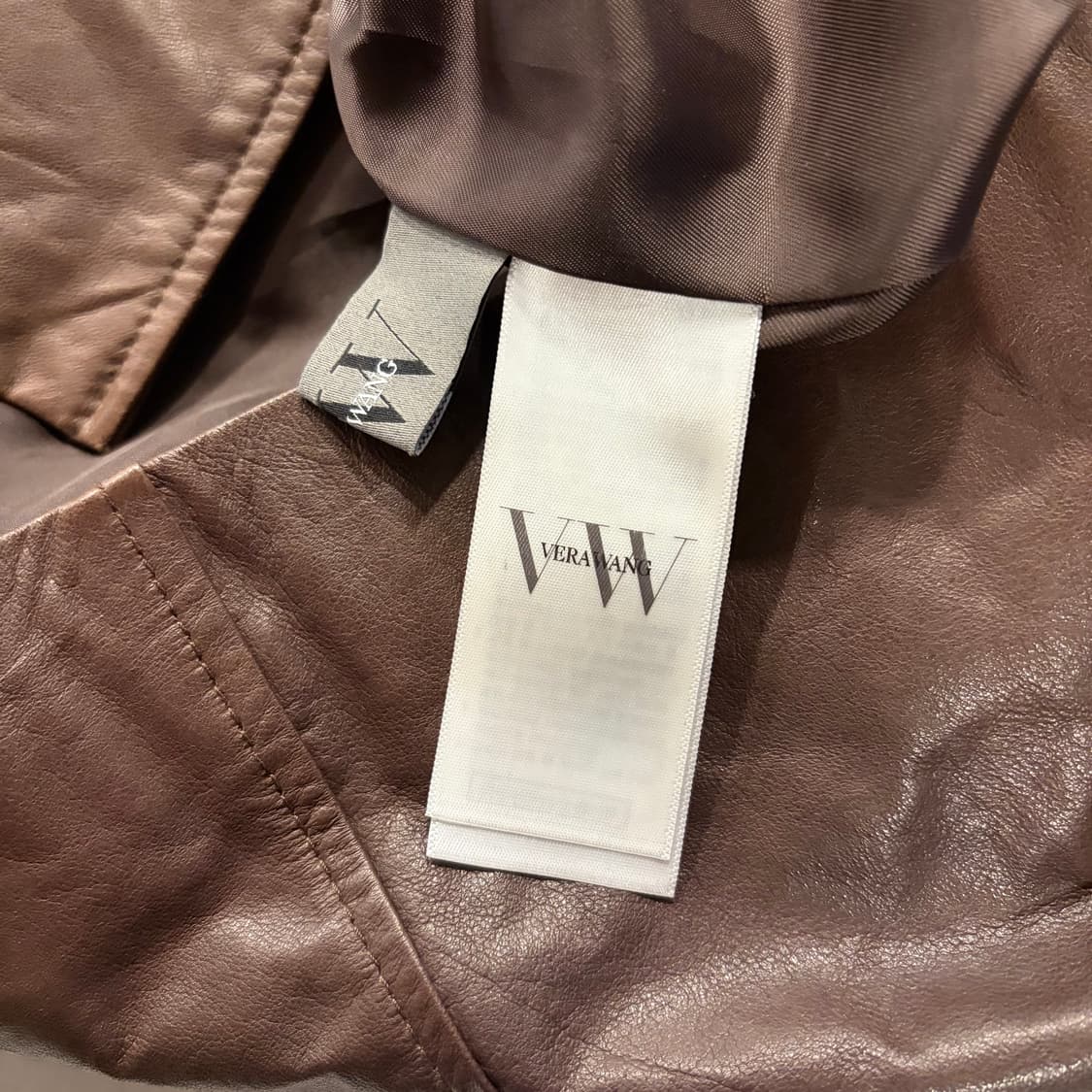 [M] 베라왕 양가죽 브라운 레더 롱 트렌치 코트 D654 상품이미지9