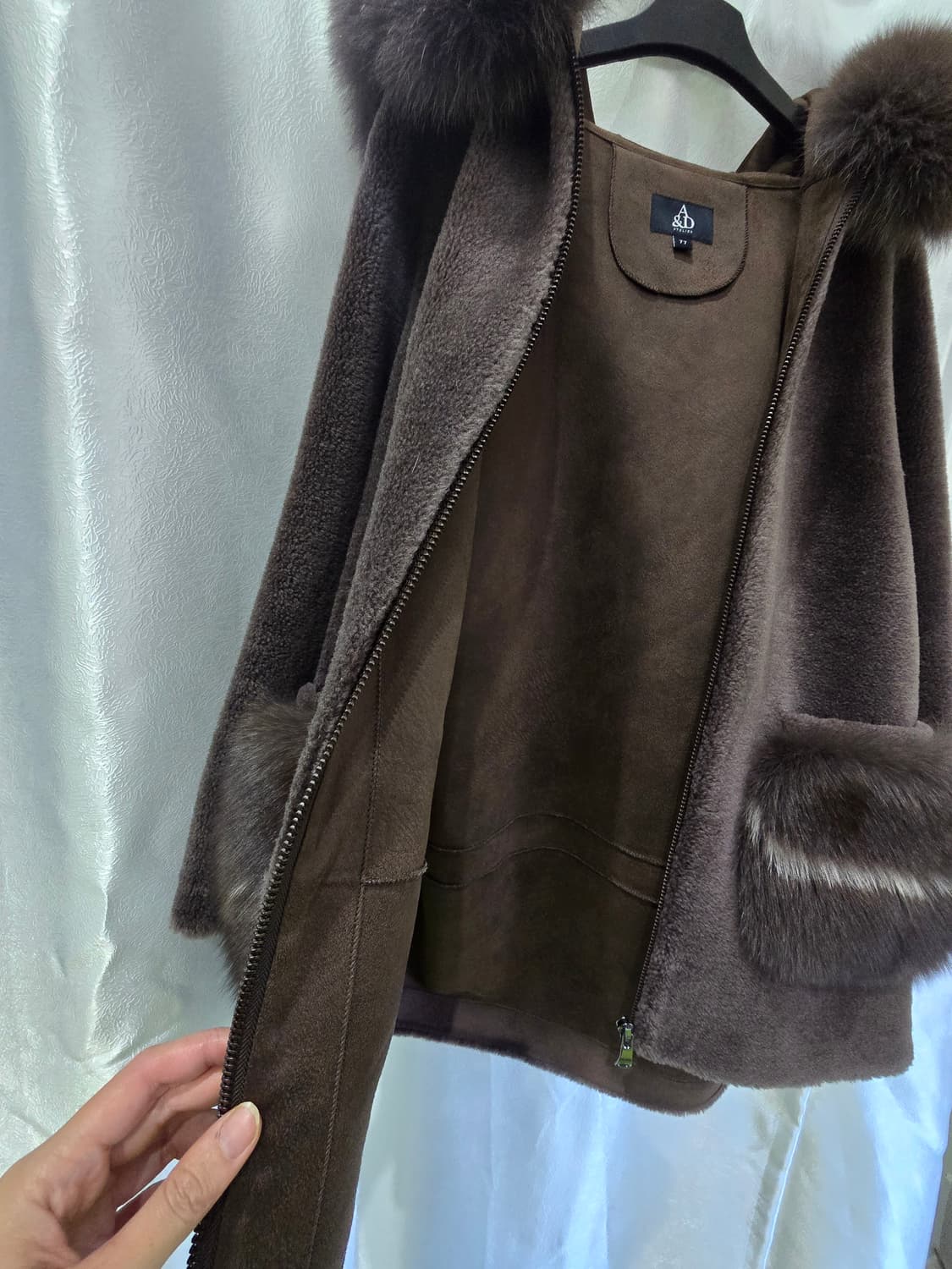 A&D Atelier의 여우털 후드 코트 상품이미지5