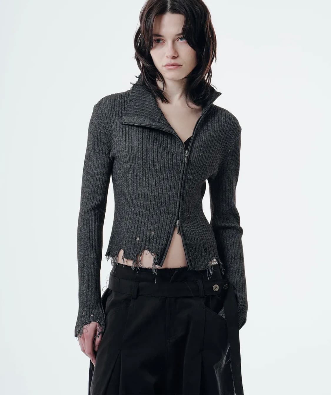 2000아카이브스 ROUX KNIT ZIP-UP (CHARCOAL) 상품이미지1