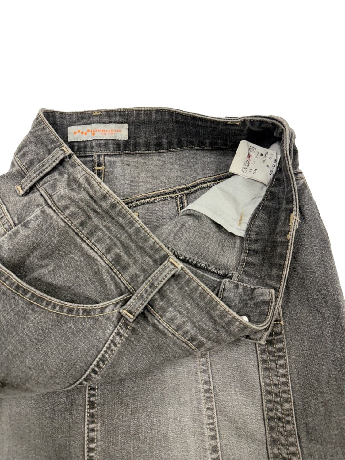 빈티지 그레이 데님 벨트디테일 미디 스커트 상품이미지4