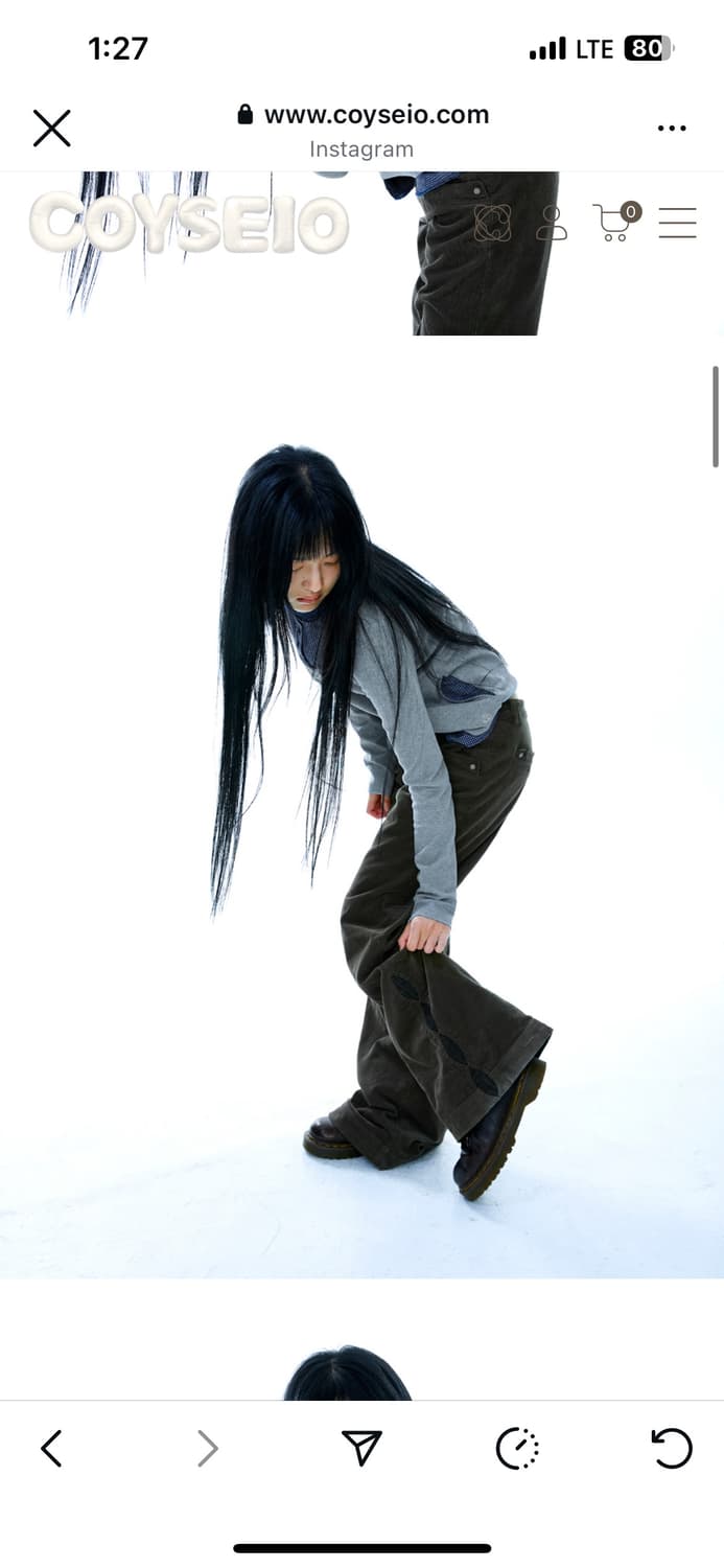 코이세이오 리프컷 코듀로이 팬츠 브라운 (2사이즈) 상품이미지2