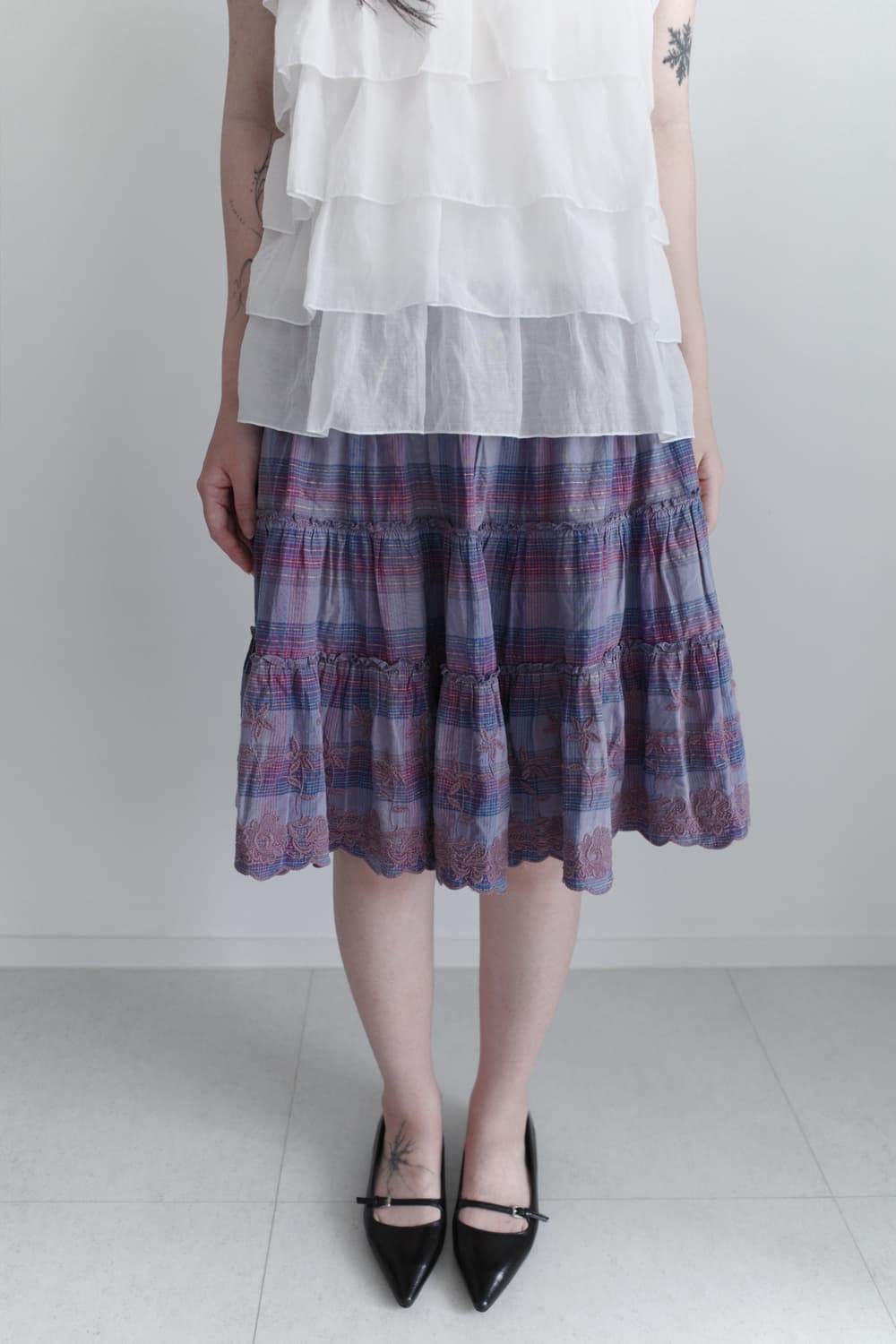 check shirring skirt 상품이미지6