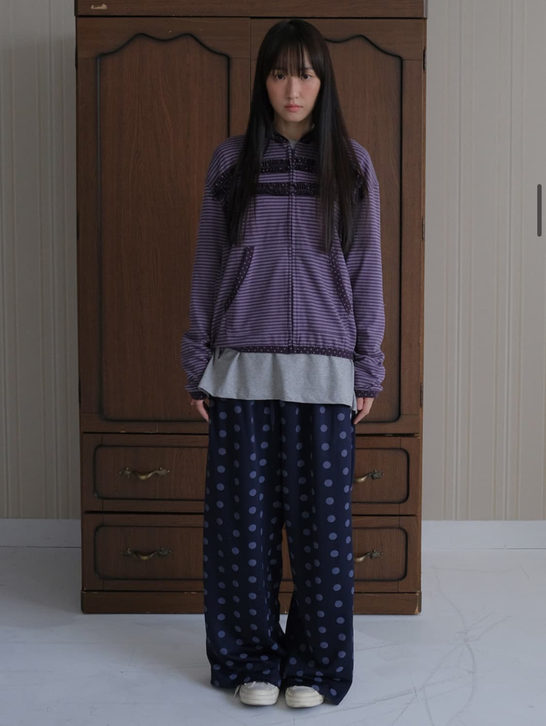 바니쉬먼트 도트 밴딩 팬츠 상품이미지1