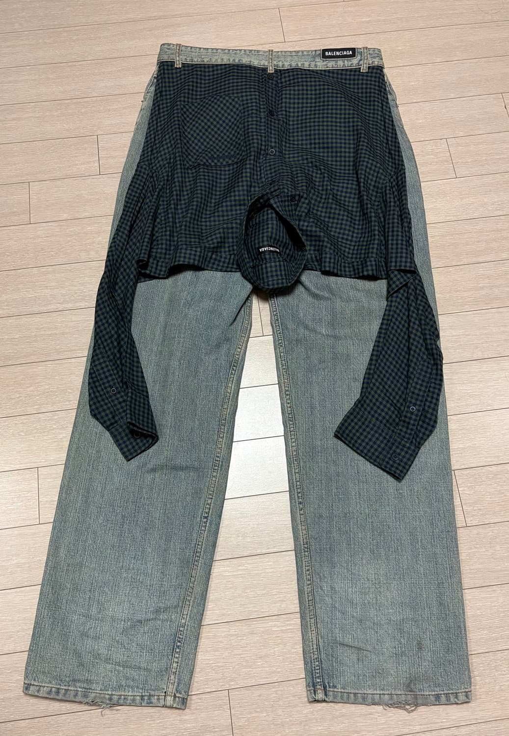 (M) 발렌시아가 셔츠 하이브리드 데님 팬츠 진 상품이미지2