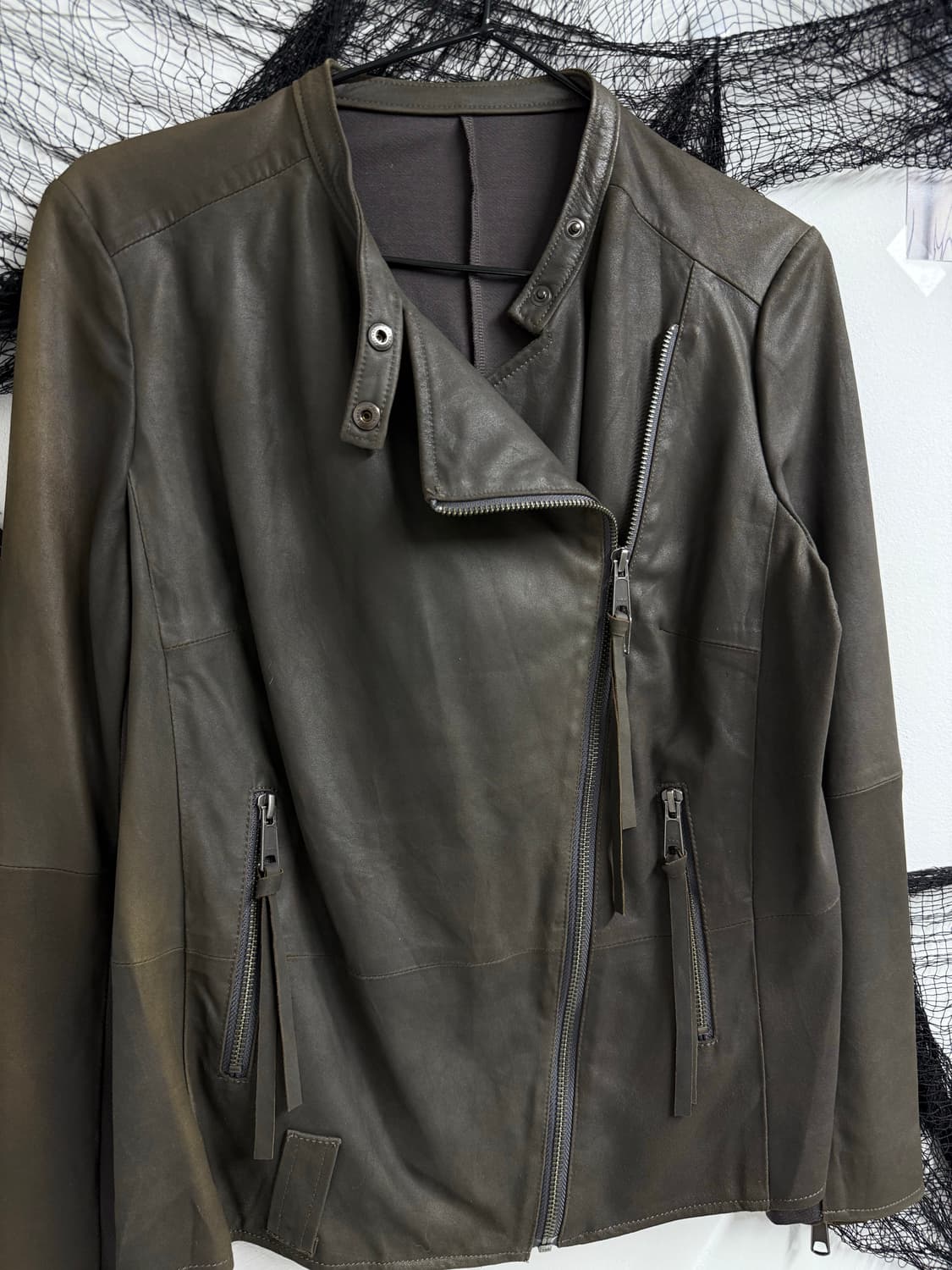 00s unbalanced leather jacket 상품이미지2