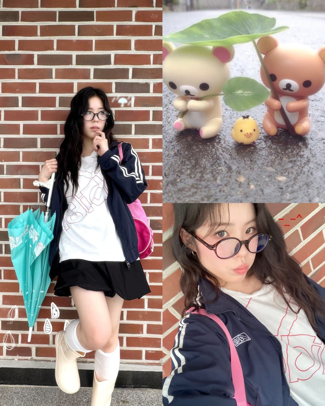 장마철 아일릿코어 빈티지 코디세트 3pcs 상품이미지1