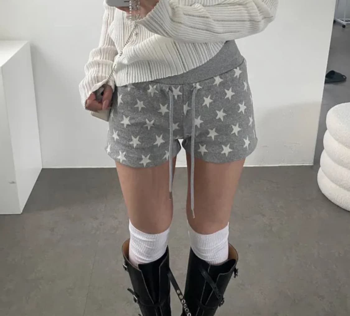 스타 패턴 숏 팬츠 상품이미지1