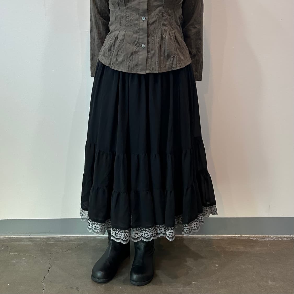 블랙 레이스디테일 캉캉 스커트 상품이미지2