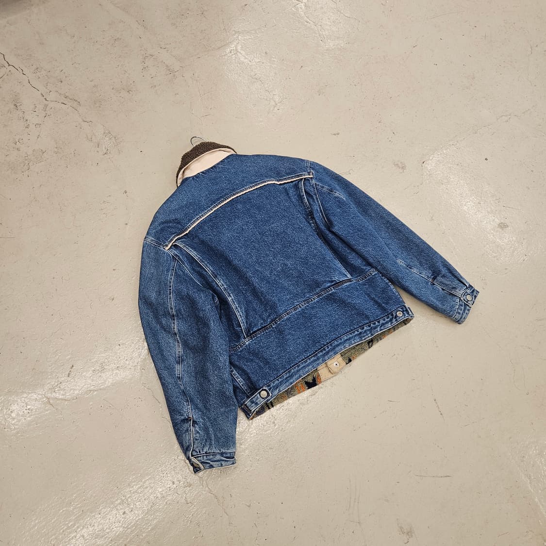 90's RIFLE 트러커자켓 청자켓 후리스 누빔 빈티지 웨스턴 XL 상품이미지6