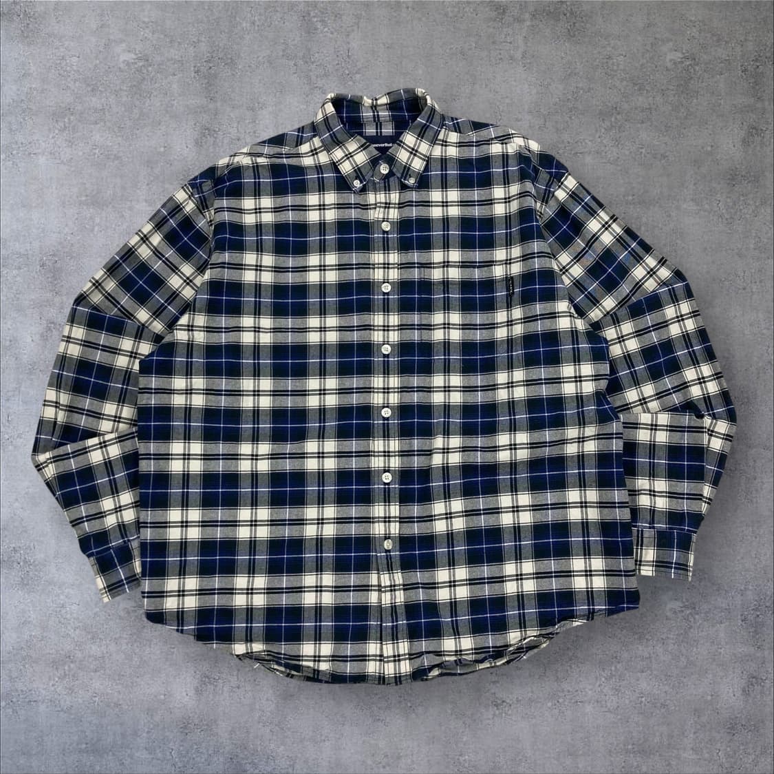 디스이즈네버댓 체크 패턴 네이비 배색 셔츠 상품이미지1
