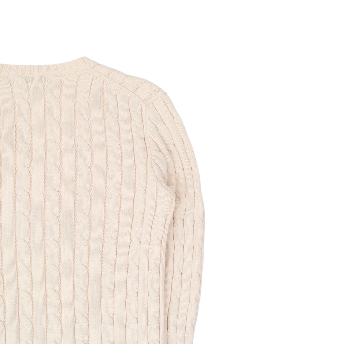 폴로 랄프로렌 아이보리 브이넥 코튼 케이블 니트 상품이미지6