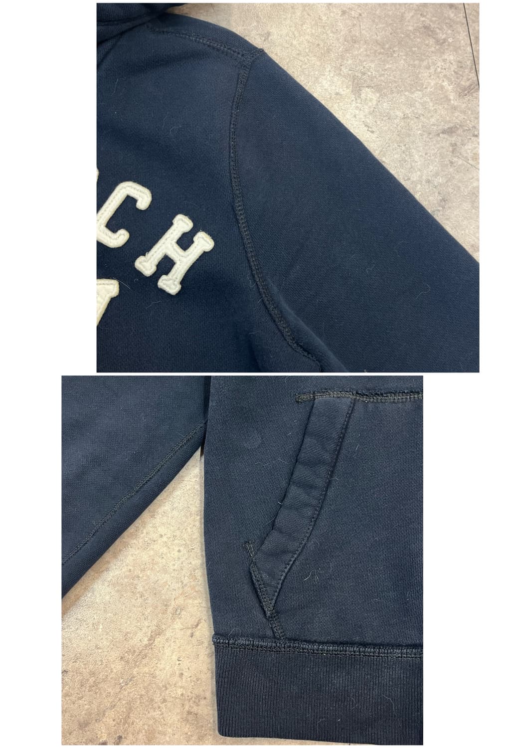 아베크롬비 버튼 기모 후드집업 네이비 S #csz3680 상품이미지7