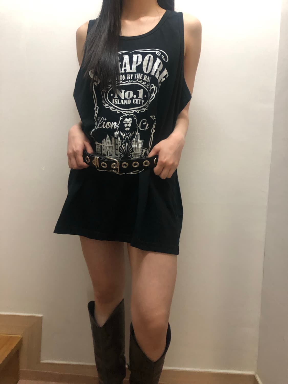 빈티지 블랙 펑크 원피스 상품이미지3