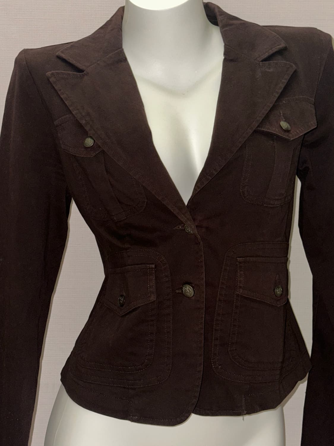 다크 브라운 포켓 슬림핏 숏 자켓 상품이미지6