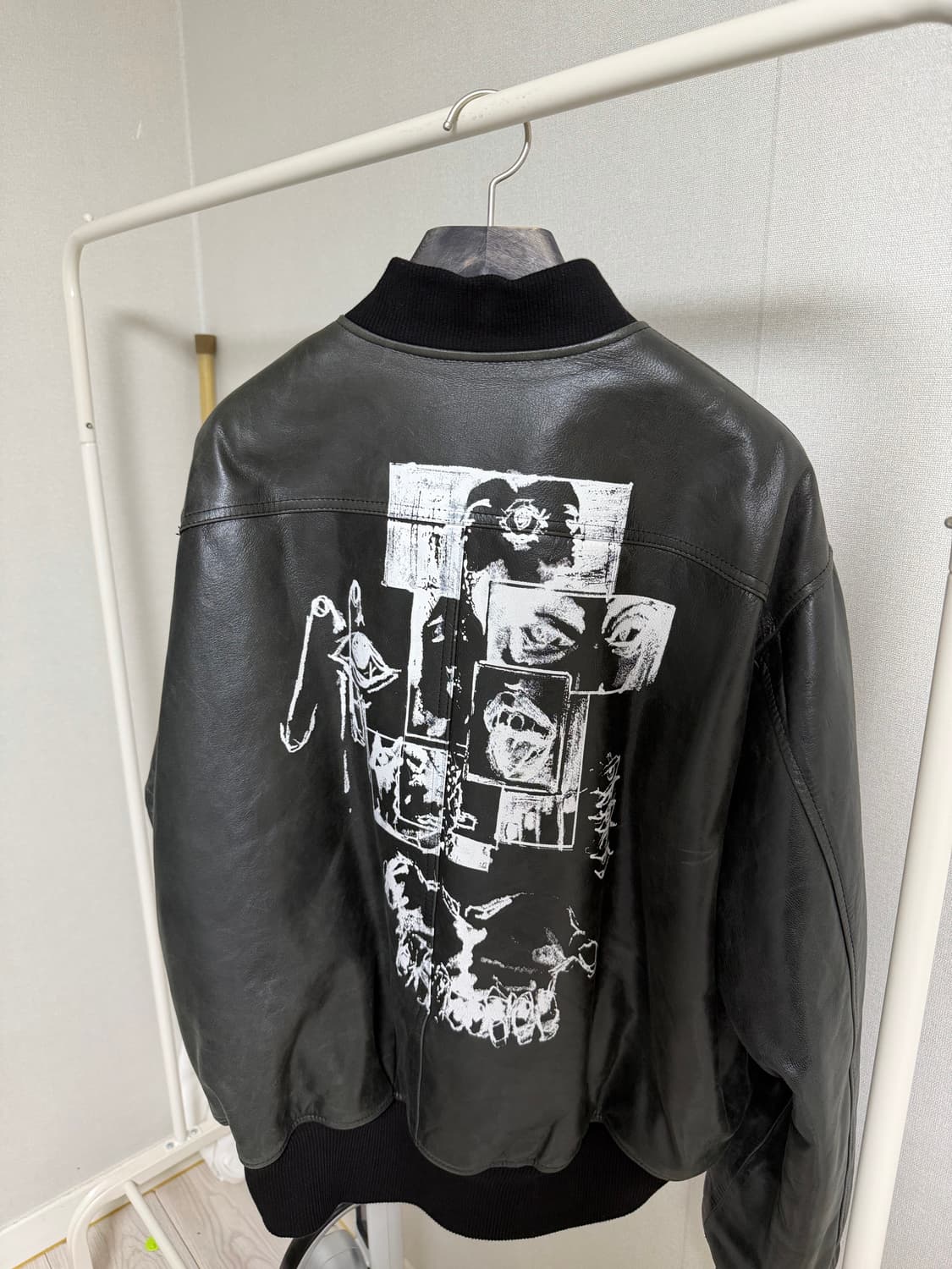 (1) 언더마이카 언노운 아트윅 프린트 염소 가죽 봄버 상품이미지2