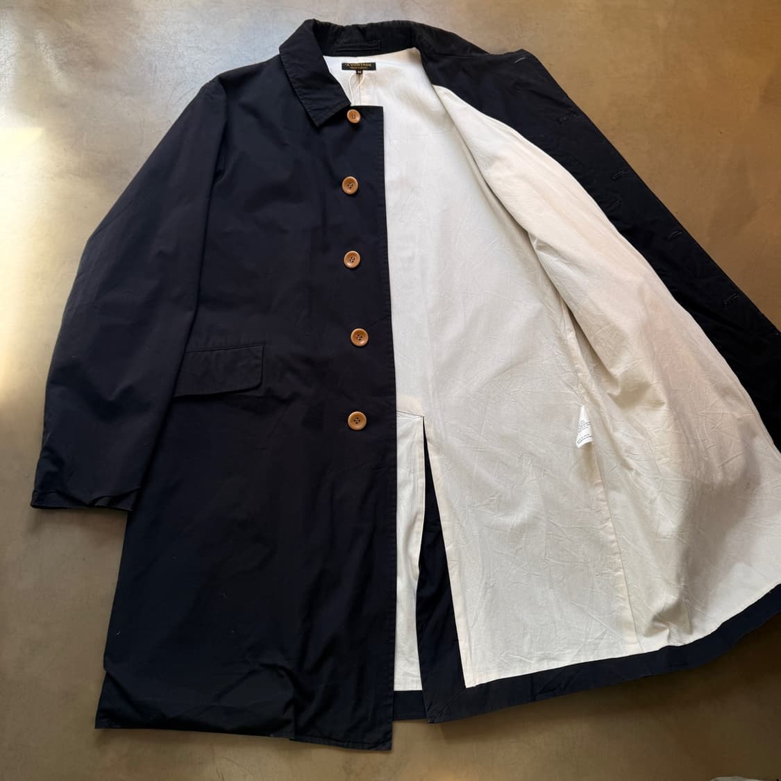 아본타지 블랙 코튼 싱글벤트 코트 MADE IN JAPAN 상품이미지2