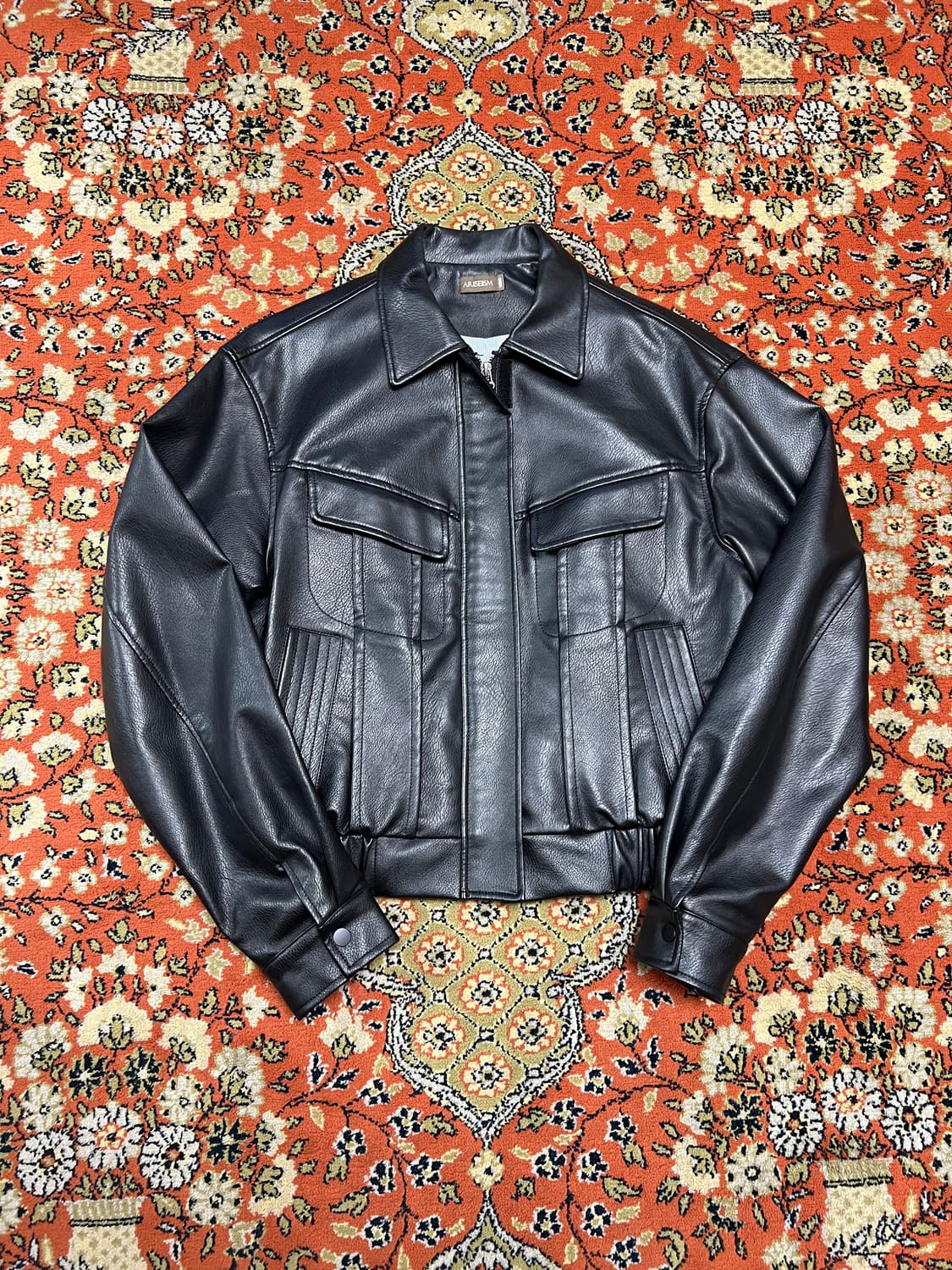 [M] Ariseism 가죽 트러커 레더 자켓 상품이미지1