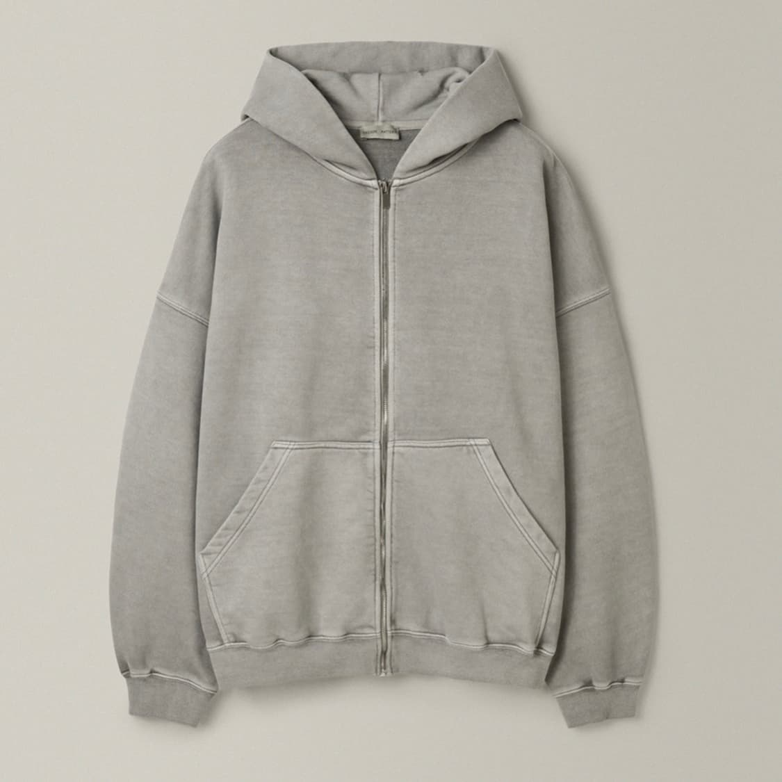파사드패턴 피그먼트 후드집업 (그레이) 상품이미지1