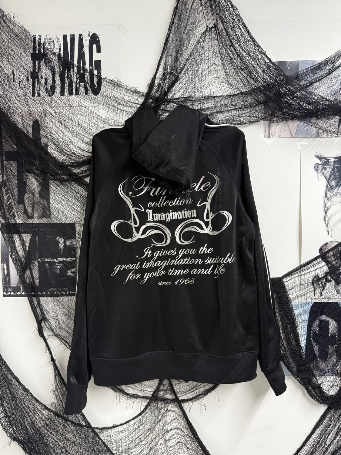 00s punk mood lettering hood zip up 상품이미지4