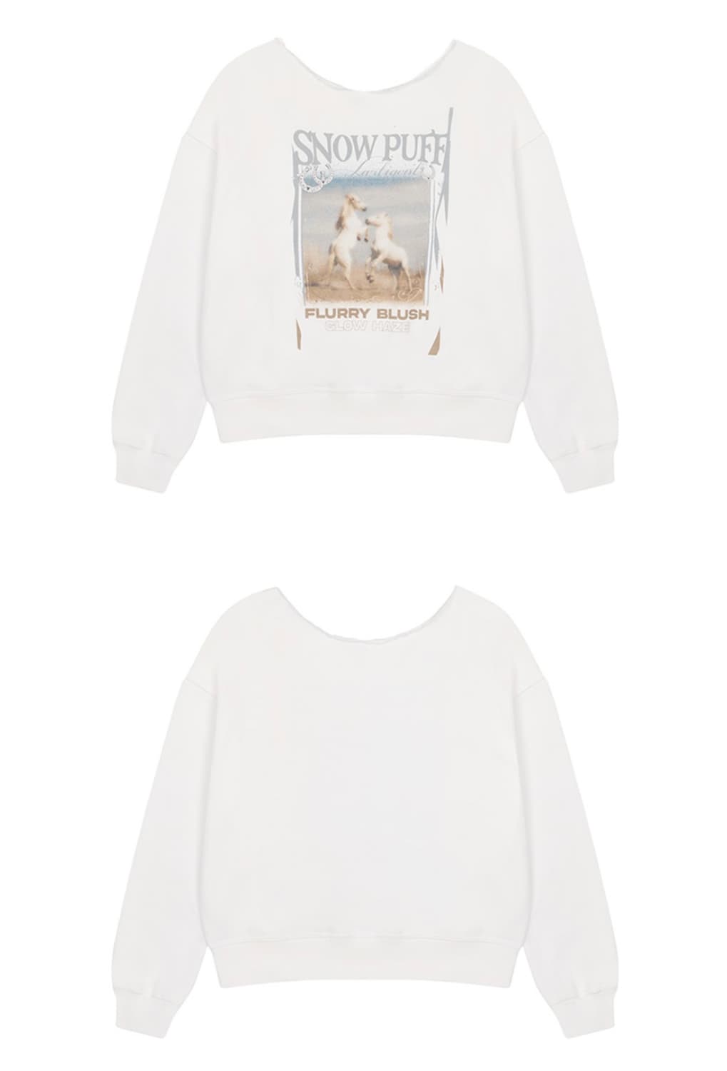 라티젠 one shoulder sweatshirt -white 상품이미지2