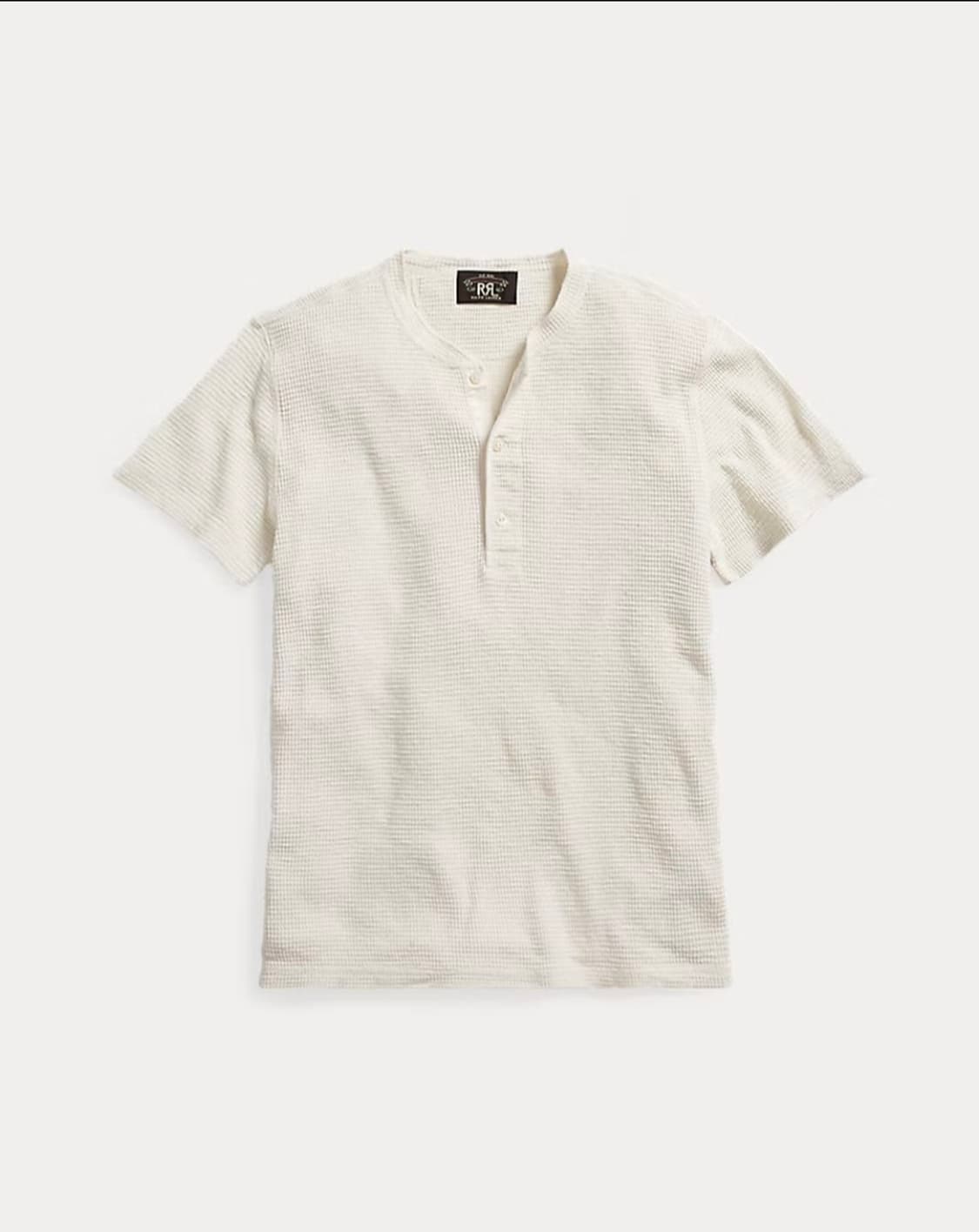 RRL 와플 니트 숏 슬리브 헨리 셔츠 상품이미지1