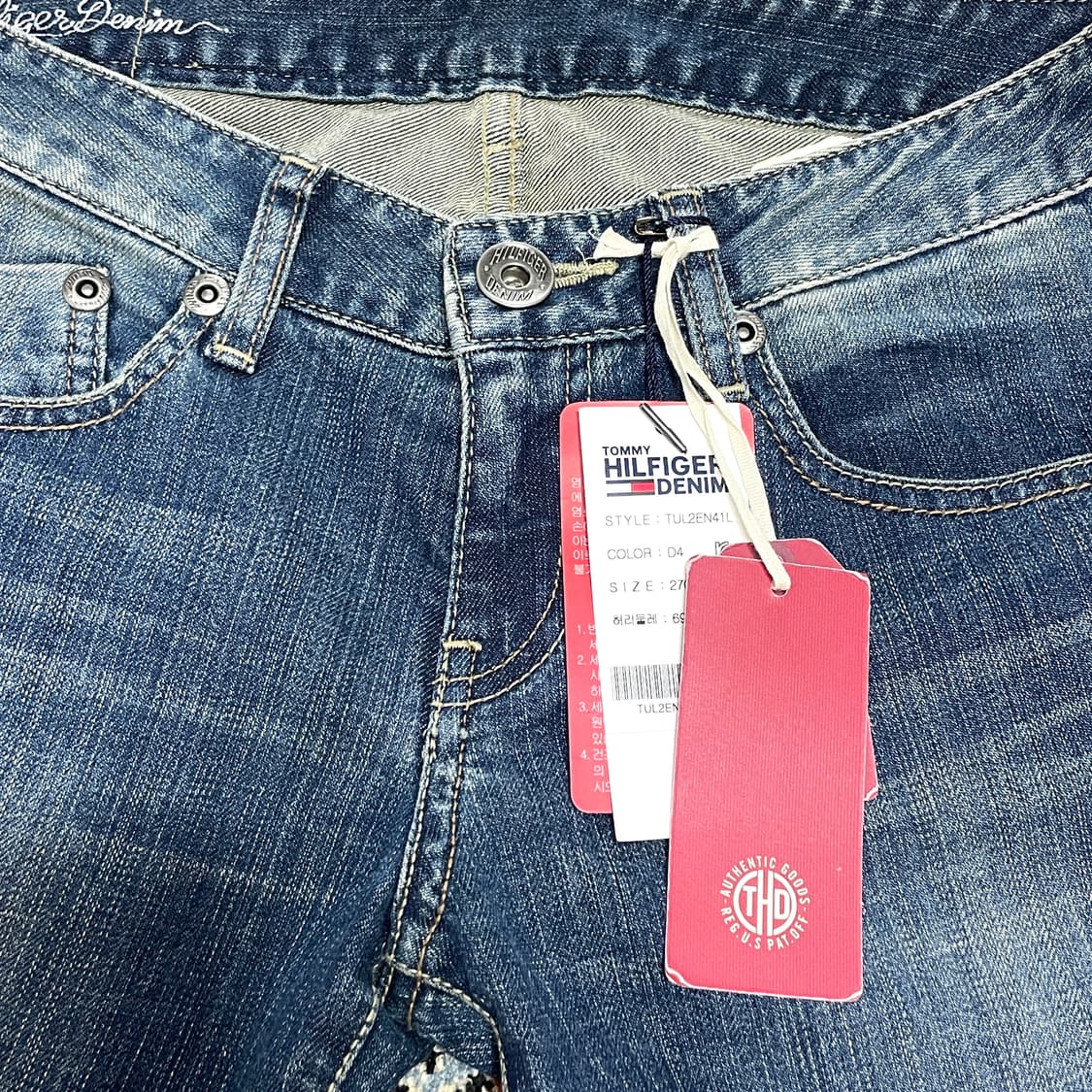 (택있는 새상품) 타미힐피거 데님 중청 골반 데님팬츠 여성30 상품이미지3