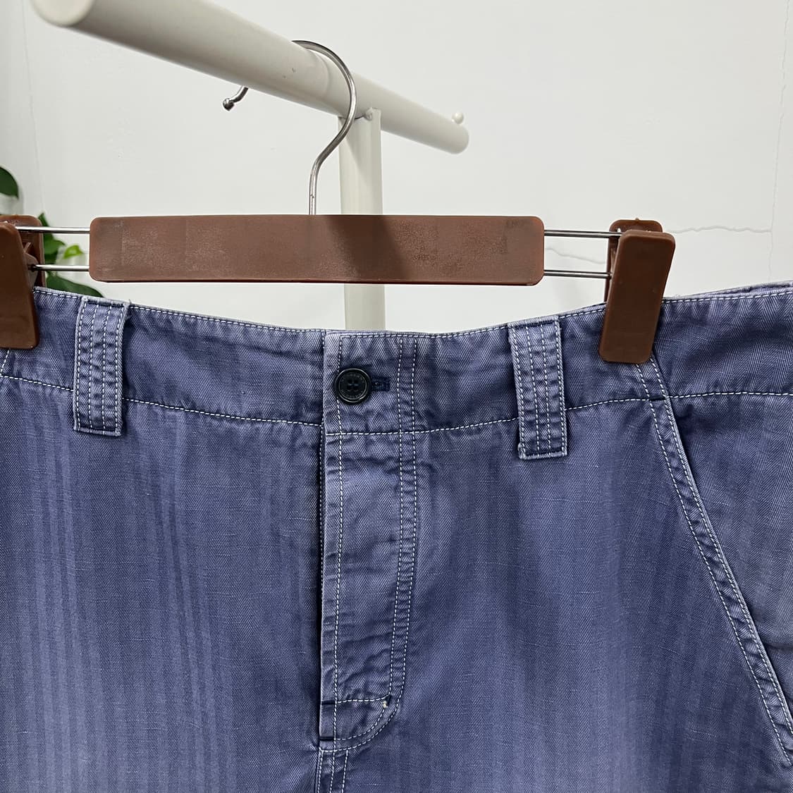 버버리 코튼/린넨 헤링본 팬츠 48 상품이미지3