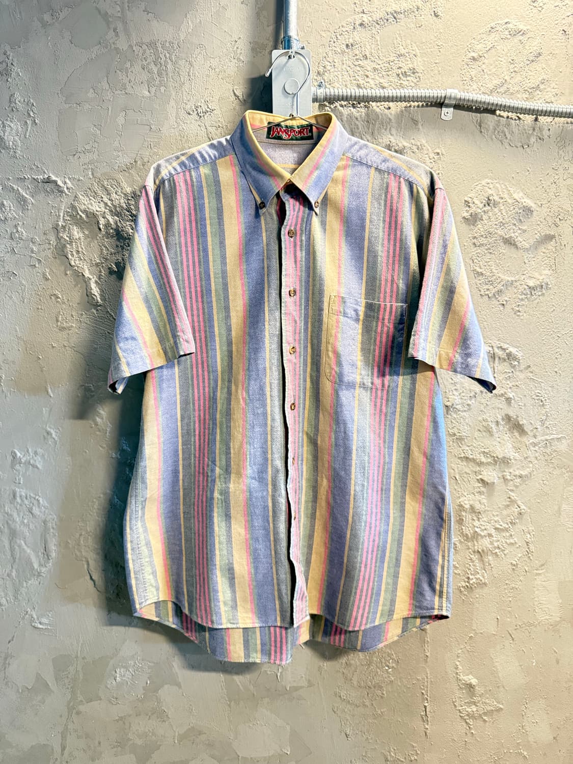 L 잔스포츠 JANSPORT 멀티 스트라이프 반팔 셔츠 멀티컬러 상품이미지1