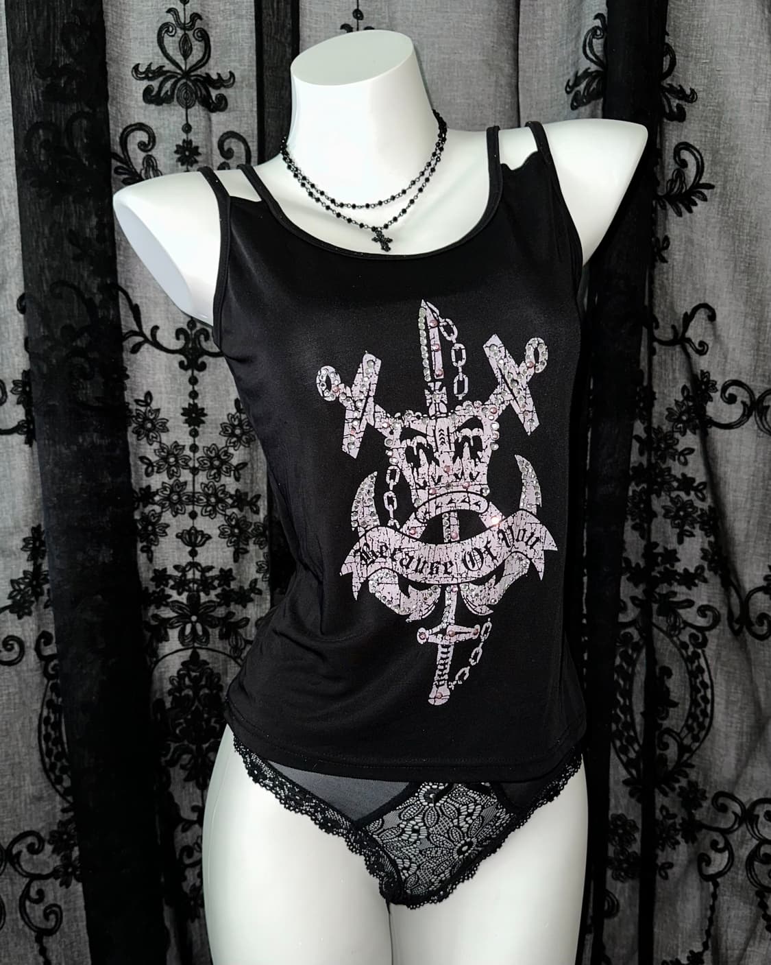 Rock chic printed slip 상품이미지1